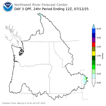 Day 3 (Friday): Precipitation Forecast ending Saturday, July 12 at 5 am PDT