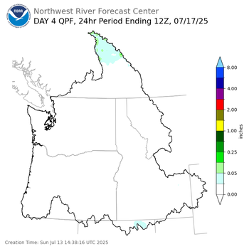 Day 4 (Wednesday): Precipitation Forecast ending Thursday, July 17 at 5 am PDT