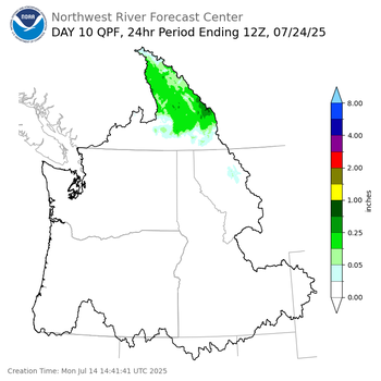 Day 10 (Wednesday): Precipitation Forecast ending Thursday, July 24 at 5 am PDT