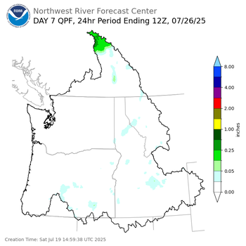 Day 7 (Friday): Precipitation Forecast ending Saturday, July 26 at 5 am PDT