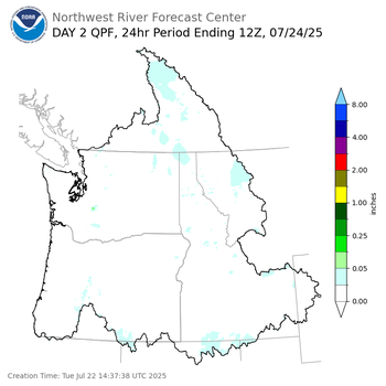 Day 2 (Wednesday): Precipitation Forecast ending Thursday, July 24 at 5 am PDT