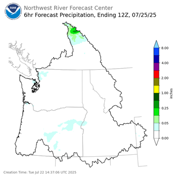 Day 3 (Thursday): 6 Hourly Precipitation Forecast  ending Friday, July 25 at 5 am PDT